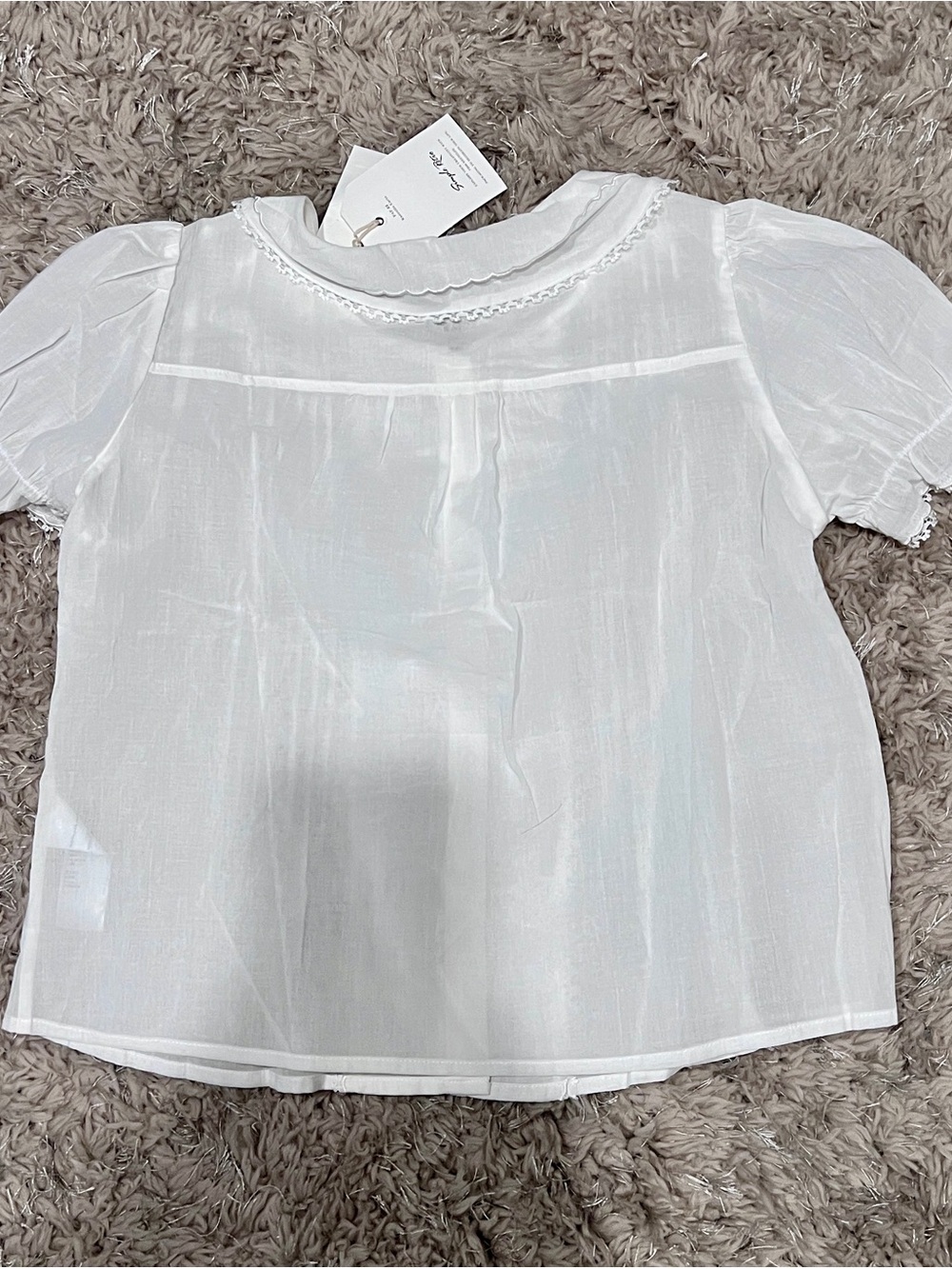 Brand new simple retro Sophia Peter Pan collar 100% cotton blouse - Picture 7 of 8